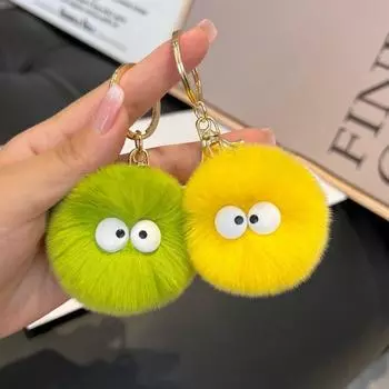 Creative Cartoon Doll Keychain Cute Pompom Key Chain Small Briquette Pendant Keyrings Women style 10