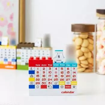 Creative Cartoon Perpetual Calendar DIY Doll Simple Stitchable Desktop Ornaments Assembled Building Block Toy Children s Gift