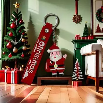 Creative Cartoon Santa Claus Snowman Pendant Bag Car Keychain Accessories Small Gifts Christmas Decorations A17