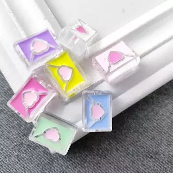 Творческий мультфильм прозрачные ювелирные изделия DIY свободные бусины фурнитура акриловые милые эмалевые конверты 4 шт браслеты ожерелье серьги розовый