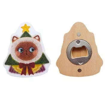 Creative Cat Shaped Bottle Opener Solid Wood Wine Opening Tool Bar Accessories Style 1