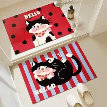 Коврик для ванной комнаты с мягким диатомовым грязем Creative Cat, впитывающий коврик для туалетной двери, нескользящий коврик для туалета 40 * 60 cm [diatom mud]