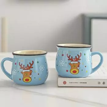 Creative Ceramic Christmas Mousse Mugs Santa Coffee Cups for Kids Office Home Baking Dessert Breakfast Milk Cups Tea Mug Gifts 150ml