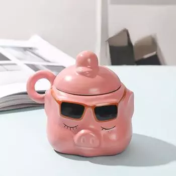 Creative Ceramic Pig Cup Ins High Beauty Mug Stupid Cute Water Cup Birthday Gift Strange Cup Family Breakfast Mug 301-400ml