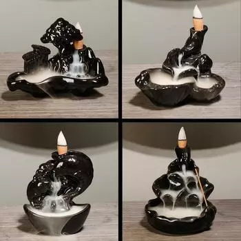 Creative Ceramic Time Comes To Run The Incense Burner Gift A Heron Lotus Ascending and Returning Incense Burner Home Decoration