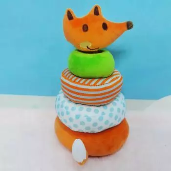 Creative Children S Plush Toys Stacking Music Baby Early Education Puzzle Rainbow Circle Building Block Baby Trap 25CM