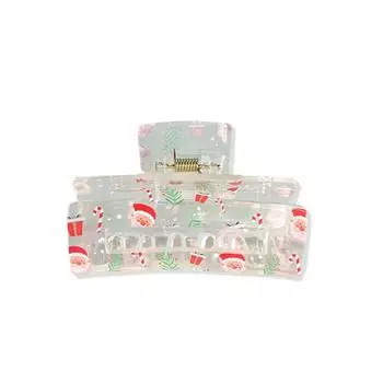 Creative Christmas Hair Claw Clip Transparent Cartoon Women s Christmas Clip Lightweight Snowman Santa Claus Hair Clamps