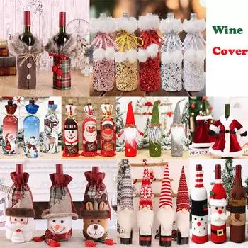 Creative Christmas Wine Bottle Cover Merry Christmas Decoration For Home Christmas Ornaments Decor Happy New Year Navid Noel
