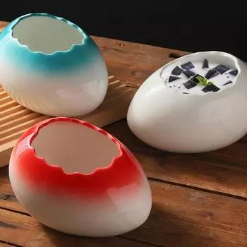 Creative Circular Ceramic Bowls Luxurious Hotel Restaurant Yogurt Dessert Bowl Delicious Dishes Plate Unique Household Tableware