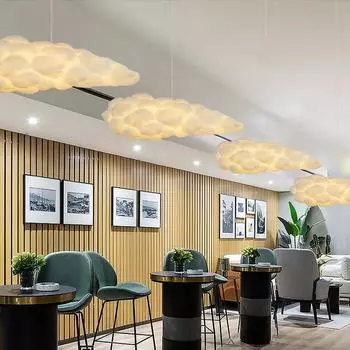 Creative Cloud Хлопковая люстра Детская комната Спальня Модная облачная лампа Отель Торговый центр Северная белая облачная люстра