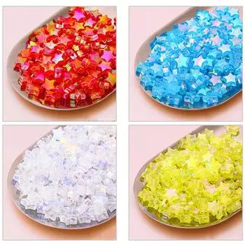 Creative Colour Plating 100PCS 10mm Star Heart Candy Colors Wholesale Unisex Transparent Jewelry DIY Glossy Loose Beads Acrylic 16
