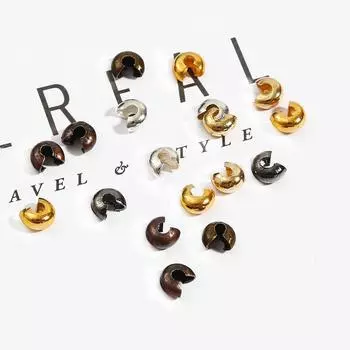 Creative Covers Dia 3 4 5 mm End Beads Spacer Beads Jewelry Making Stopper Jewelry Accessories Popular Round 100pcs/lot Crimp Findings For DIY 3mm золотистый