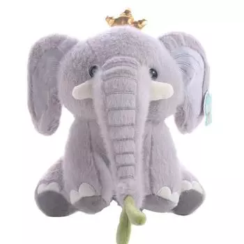 Creative Crown Elephant Plush Doll Cute Animal Stuffed Toys Cartoon Elephant Plushie Birthday Gift