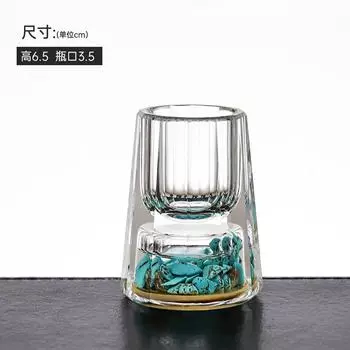 Creative Crystal Baijiu Cup High-Grade Jinshan Cup Gold Foil Baijiu Cup Household One-Bite Cup Set Wine Set Gift Box Packaging