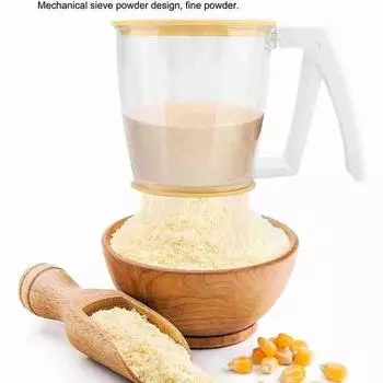 Креативный стаканчик сито для муки пластиковый фильтр для мелкой сахарной пудры с крышкой кухонные инструменты для выпечки кондитерских изделий