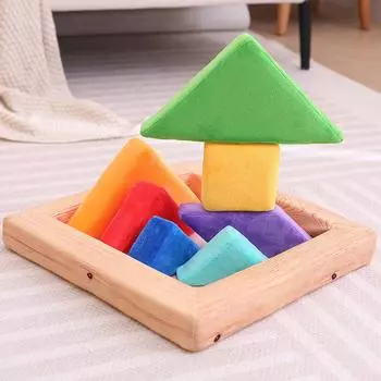 Creative Cushion Tangram Children Game Splicing Plush Toy For Early Learning