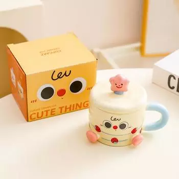 Creative Cute Doll Ceramic Mug Cup Water Cup Gift Couple Cup Coffee Cup Milk Cup Breakfast Cup 401-500ml