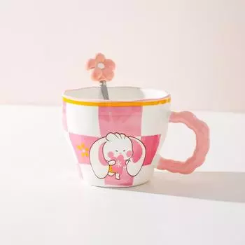 Creative Cute Rabbit Ceramic Mug Office Gift Gift Home Cup Coffee Cup Water Cup Couple Breakfast Cup 401-500ml