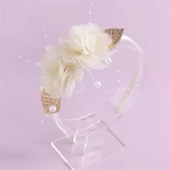 creative design children s headband fashion trend chiffon flower pearl headband girls small cute headband hair accessories