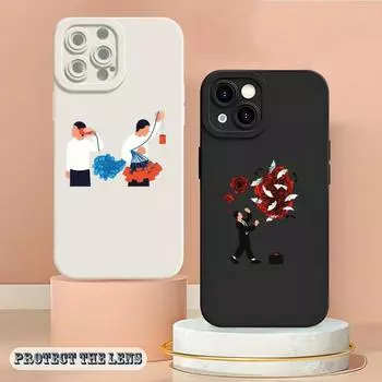 Creative Design Hand Drawns Phone Case For Iphone 14 12 Pro 11 13 Max Mini X XS XR 7 8 Puls Angel Eyes Soft Silicone Cover iPhone7