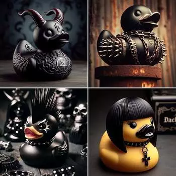 Creative Desk Decoration Satan Duck Punk Ducks Death Rock Duck Valentina Lady Gothic Girl Duck Resin Ornament