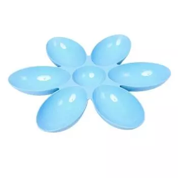 Creative Dining Utensils Petal Multi grid Bowl Plastic Suitable for Families with Multiple Pets to Prevent Pets from Snatching зелёный