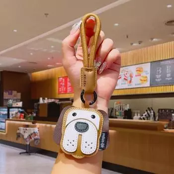 Creative Dogfighting Keychain Soft Leather Dogfighting Bag Pendant Birthday Gift коричневый