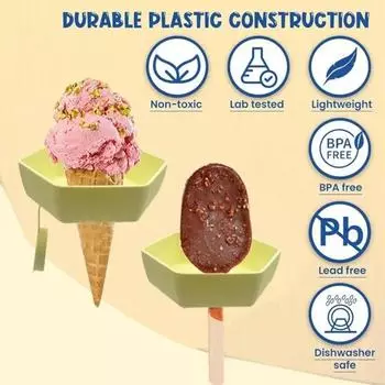 Creative Drip-proof Ice Cream Stand Silicone Drip Free Ice Pop Holder Protective for Kids Summer жёлтый