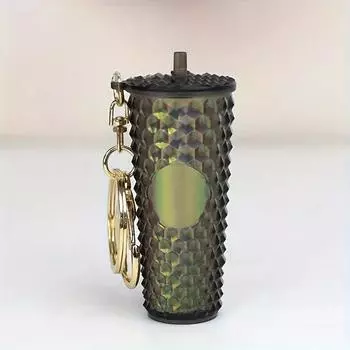 Creative Durian Pattern Drinking Cup Keychain Gradient Durian Cup Pendant For Women Car Keyring Birthday Gift Jewelry A5