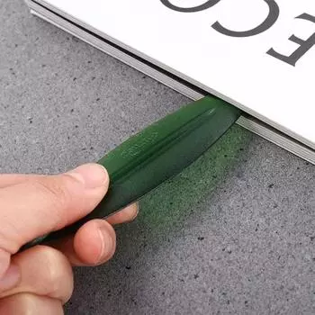 Creative Envelope Package Slitter Vintage Salix Leaf Letter Opener Watercolor Plastic Paper Lancet Cutter Razor Blade Tool зелёный