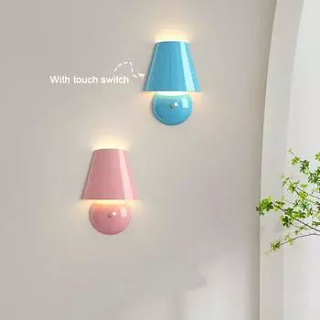 Creative European Simple Living Room Sofa Tv Background Wall Room Bedside Living Room With Touch Switch Wall Lamp 8W розовый