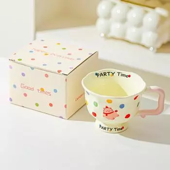 Creative Fashion Ceramic Mug Office Gift Home Cup Coffee Cup Water Cup Breakfast Cup Happy Birthday 401-500ml