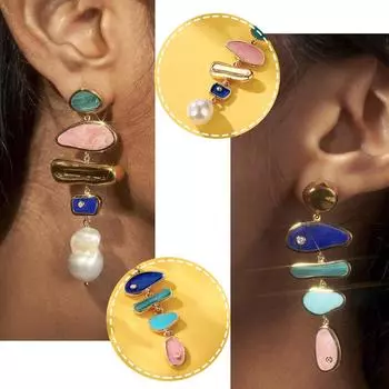 Креативные модные серьги, индивидуальные подвесные серьги с маслом