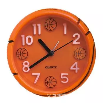 Creative Football Pattern Alarm Desk Stand Clock for Home Room Kitchen Office AVE оранжевый