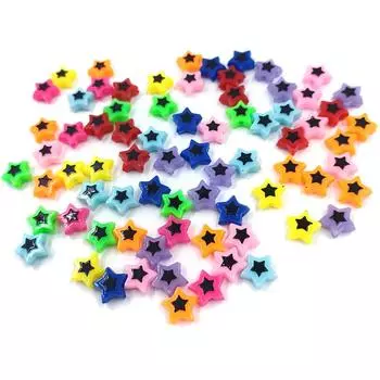 Творческий подход к изготовлению сережек-браслетов из акрила 30 шт. подвески в виде сердечек и пентаграммы DIY ювелирные аксессуары цветные блоки звезда Star зелёный