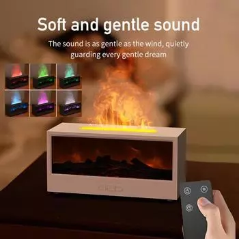 Креативный подарочный увлажнитель воздуха для камина 150 мл безводный автоматический диффузор эфирных масел со светодиодной подсветкой и пультом дистанционного управления белый