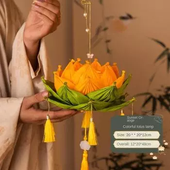 Creative Gift Home Decorative Lights Mid-Autumn Festival Festival Decor Lotus Lantern Handmade