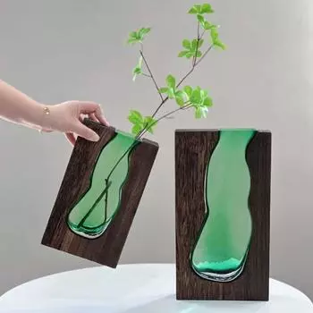 Creative Glass Vase Transparent Flower Pot Desktop Ornament Hydroponic Flower Holder Desktop S-Style A