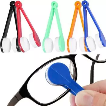 Creative Glasses Brush Two-side Microfiber Spectacles Cleaner Brush Cleaning Tool Microfiber Glasses Eyeglasses Cleaning Clip