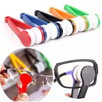 Creative Glasses Brush Two-side Microfiber Spectacles Cleaner Brush Cleaning Tool Microfiber Glasses Eyeglasses Cleaning Clip