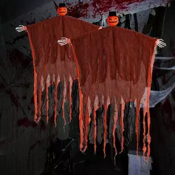 Creative Halloween Hanging Pumpkin Ghost Plastic Ghost Ornaments Skeletonsd Hanging Pendant Home оранжевый