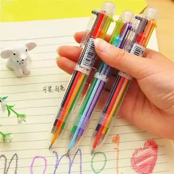 Creative Hand Account 0.7mm Drawing 6 in 1 6 Color Pen Ball Pen Ballpoint Pen Multi-color Pen Multicolor