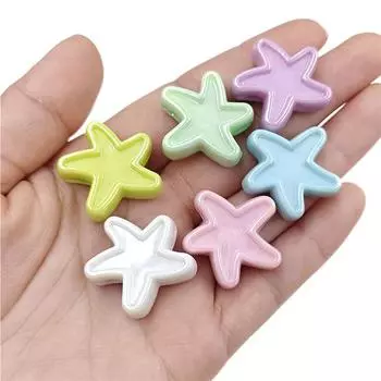 Creative Handmade Materials 5Pcs Fashion DIY Bracelet Jewelry Accessories Necklace Sea Stars Scattered Beads UV Dazzle синий