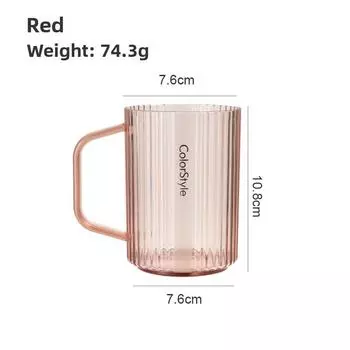 Creative Home Use High-end Couples Cup with Handle for Student Dormitory Toiletries Circle красный