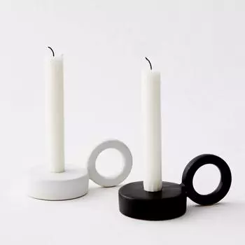 Creative ins style black and white ceramic candle holder ornaments retro home decoration wedding tabletop candle holder ornaments HP843-1W white candle holder