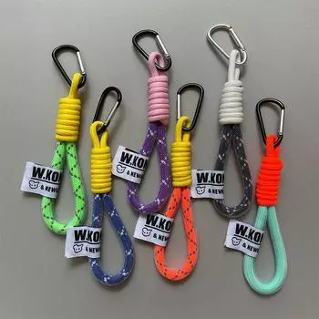 Creative Iridescent Braid Rope Keychain Backpack Pendant Accessorie Hanging Cord