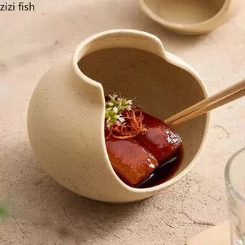 Creative Irregular Vase Ceramic Dinner Plate Dessert Snack Plate Salad Plate Restaurant Molecular Cuisine Specialty Tableware