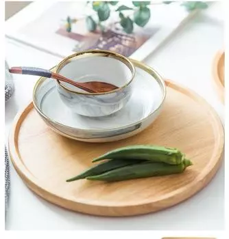 Creative Japanese-style Simple Solid Wood Series Rubber Pallet Breakfast Tray Disc Square Fruit Plate