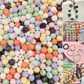 Творческие ювелирные изделия DIY свободные бусины браслеты акриловые модные ожерелья пряжа клубок 10 шт аксессуары ручной работы 11.1 мм для брелка About 11.1mm 10Pcs чёрный