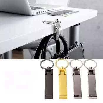 Creative Keyring Metal Foldable Bag Purse Hook Handbag Hanger Purse Hook Handbag Holder Shell Bag Folding Table Hook Phone Holde серый